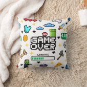Coussin de jet retro pixel gaming Cadeau pour joue (Couverture)