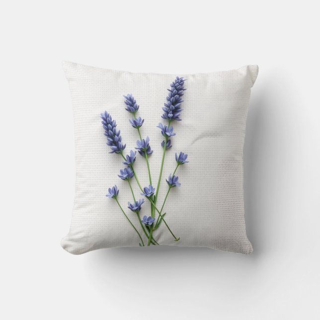 Coussin de jet rustique aquarelle lavande (Recto)