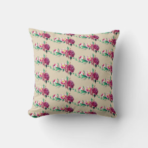 Coussin de jet rustique fleurs