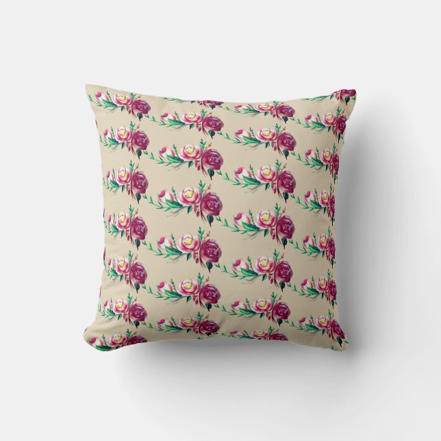 Coussin de jet rustique fleurs (Recto)