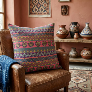 Coussin de jet Tribal Rhythm – Géométrique vibrant