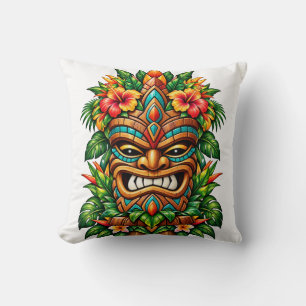 Coussin de jet tropical Bloom Tiki Masque