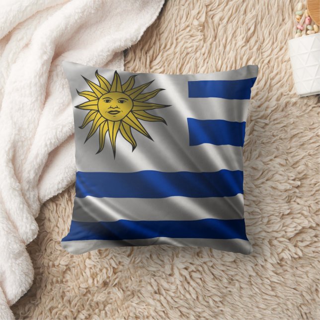 Coussin de jet Uruguay drapeau (Couverture)