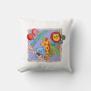 Coussin de jet vintage animaux de safari