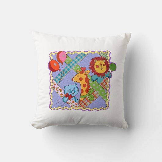 Coussin de jet vintage animaux de safari (Recto)