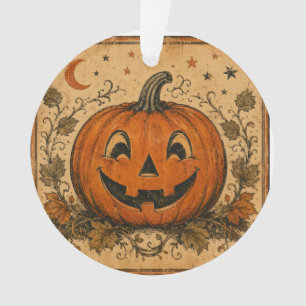 Coussin de jet vintage citrouille Halloween