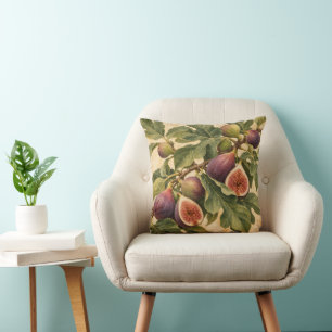 Coussin de jet vintage méditerranéen à motif de br