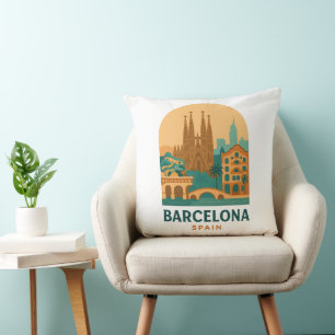 Coussin de jet vintage Sagrada Familia de Barcelon