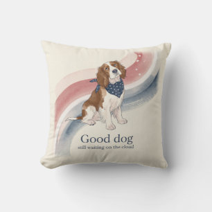 Coussin de jeté à aquarelle Bandana Star Spaniel