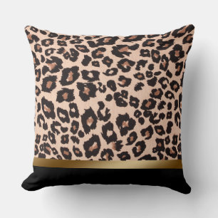 Coussin de jeté à imprimé léopard