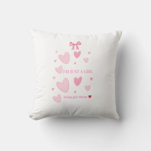 Coussin de jeté à nœud papillon rose Coquette — Fa
