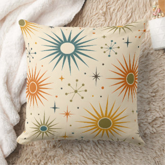 Coussin de jeté Atomic Sunburst Mid-Century Modern