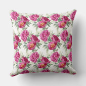 Coussin de jeté avec bouquet de fleurs de paonie r (Verso)