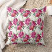 Coussin de jeté avec bouquet de fleurs de pivoine  (Couverture)