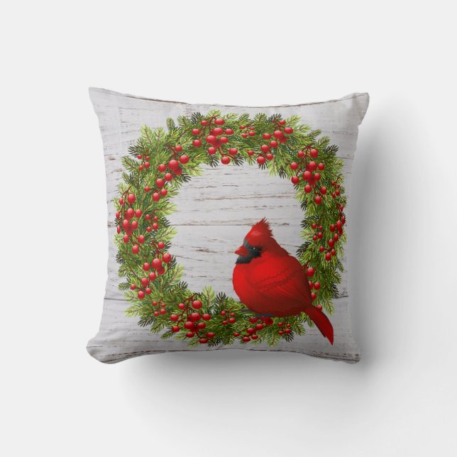 Coussin de jeté - Cardinal de Noël (Recto)