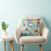 Coussin de jeté d'art abstrait lavé (Chaise)