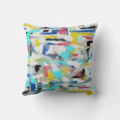 Coussin de jeté d'art abstrait lavé (Verso)
