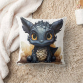 Coussin de jeté de bébé dragon mignon | Fantaisie (Couverture)