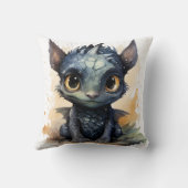 Coussin de jeté de bébé dragon mignon | Fantaisie (Verso)