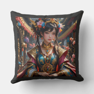 Coussin de jeté de dame chinoise