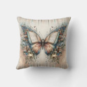Coussin de jeté de livre floral papillon, décorati (Verso)