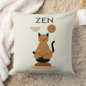 Coussin de jeté de méditation de chat Zen – Minima (Couverture)