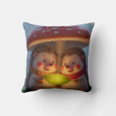 Coussin de jeté fantaisie hérisson de la forêt cos (Verso)