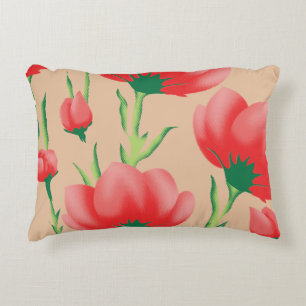 Coussin de jeté floral rose pâle