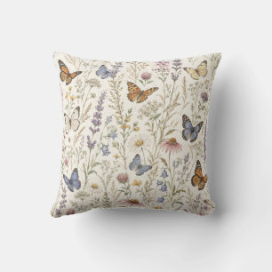 Coussin de jeté pour amoureux de papillons, botani