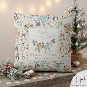 Coussin de jeté pour Baby Shower Mint Winter