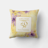Coussin de jeté pour les 50 ans de mariage Violets (Verso)