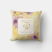 Coussin de jeté pour les 50 ans de mariage Violets (Recto)