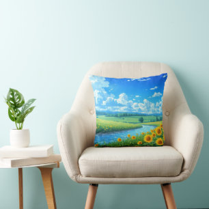 Coussin de jeté Prairie Ensoleillée