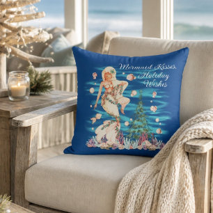 Coussin de jetée Baisers de sirène, Vœux de fêtes
