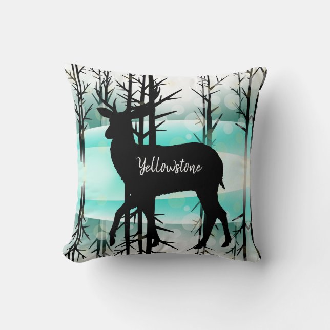 Coussin de jetée-Cerf de Yellowstone (Recto)