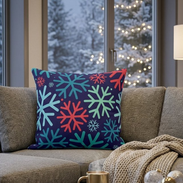 Coussin de jetée Chute de neige de minuit (Créateur téléchargé)