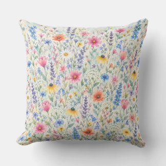 Coussin de jetée de cottage de prairie fleurie sau