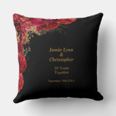 Coussin de jetée de mariage anniversaire floral ro (Verso)