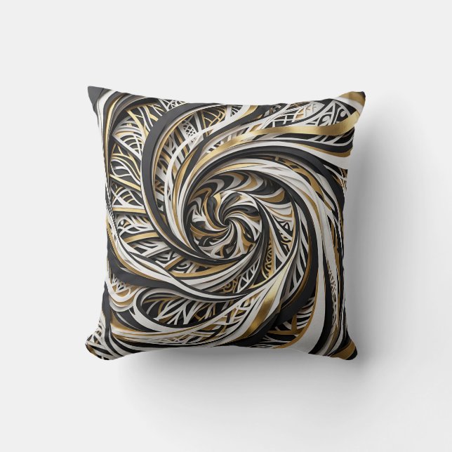 Coussin de jetée en spirale dorée (Recto)
