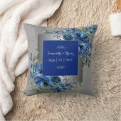 Coussin de jetée Silver & Blue Petal Symphony (Couverture)