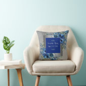 Coussin de jetée Silver & Blue Petal Symphony (Chaise)