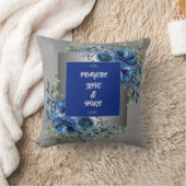 Coussin de jetée Silver & Blue Petal Symphony (Couverture)