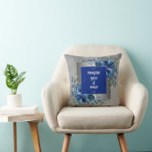 Coussin de jetée Silver & Blue Petal Symphony (Chaise)