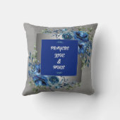 Coussin de jetée Silver & Blue Petal Symphony (Verso)