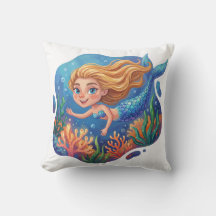 Coussin de jetée Sirène Caprice sous la mer