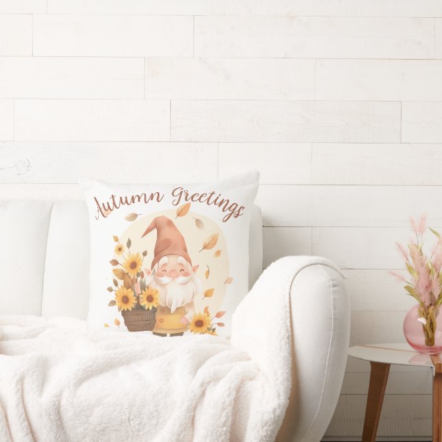 Coussin de jeton Gnome d'automne – Accent arrière (Canapé)