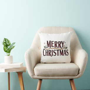 Coussin de joie de Noël rustique