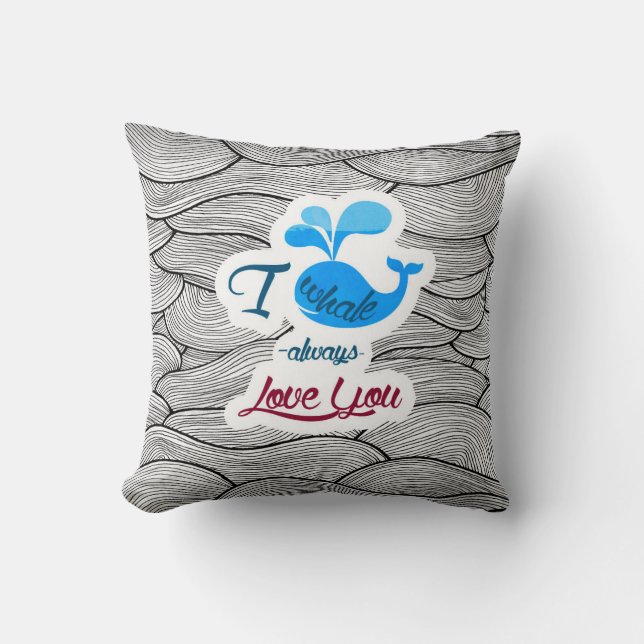 Coussin De la baleine I amour toujours vous (Recto)