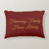 Coussin de la bibliothèque, rouge & or, élégant sc