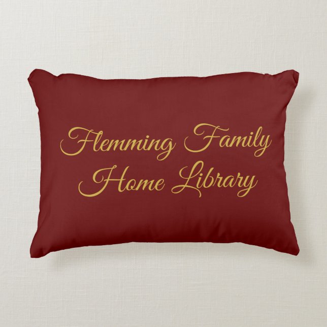 Coussin de la bibliothèque, rouge & or, élégant sc (Devant)